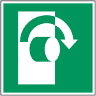 BRADY - Pic E019-200x200-PP-CRD/1 - Segnaletica di sicurezza ISO: girare la maniglia in senso orario.