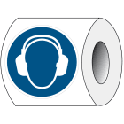 BRADY - Pic M003-DIA 025-PE-Roll/1 - Segnaletica di sicurezza ISO: obbligo protezioni per orecchie.