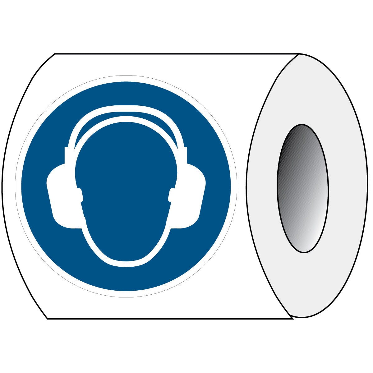 BRADY - Pic M003-DIA 050-PE-ROLL/1 - Segnaletica di sicurezza ISO: obbligo protezioni per orecchie.