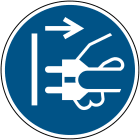 BRADY - Pic M006-DIA 500-Flo-Crd/1 - Segnaletica di sicurezza ISO: obbligatorio staccare corrente.