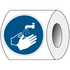 BRADY - Pic M011-DIA 100-PE-Roll/1 - 250 Segnale di Sicurezza ISO Lavare le Mani.