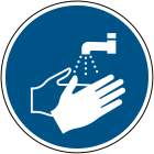 BRADY - Pic M011-DIA 100-PP-CRD/1 - Segnaletica di sicurezza ISO Lavare le mani.