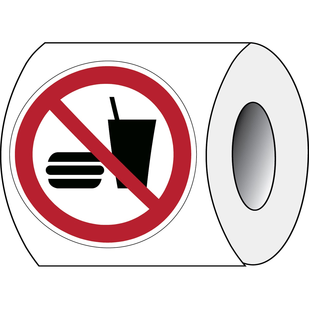 BRADY - Pic P022-DIA 025-PE-Roll/1 - 250 Segnale di Sicurezza ISO Vietato Mangiare e Bere.