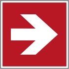BRADY - Pic A090R-300X300-PP-CRD/1 - Segnaletica di sicurezza ISO Freccia direzionale 45 gradi.
