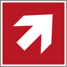 BRADY - Pic A045R-148X148-PP-CRD/1 - Segnaletica di sicurezza ISO Freccia direzionale 45 gradi.