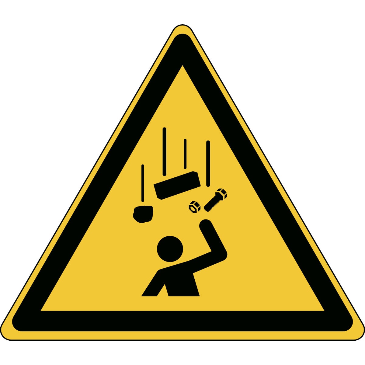 BRADY - Pic W035-Tri 315-Pp-Crd/1 - Segnaletica di Sicurezza ISO Oggetti in Caduta.