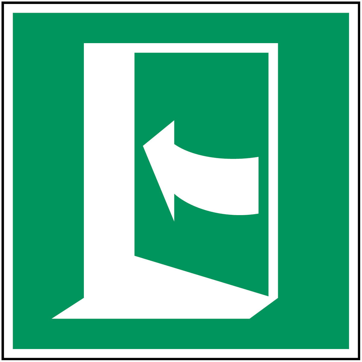 BRADY - Pic E022-100x100-Pe-Crd/1 - Segnaletica di Sicurezza Iso Per Aprire la Porta, Spingere Lato Sinistro.