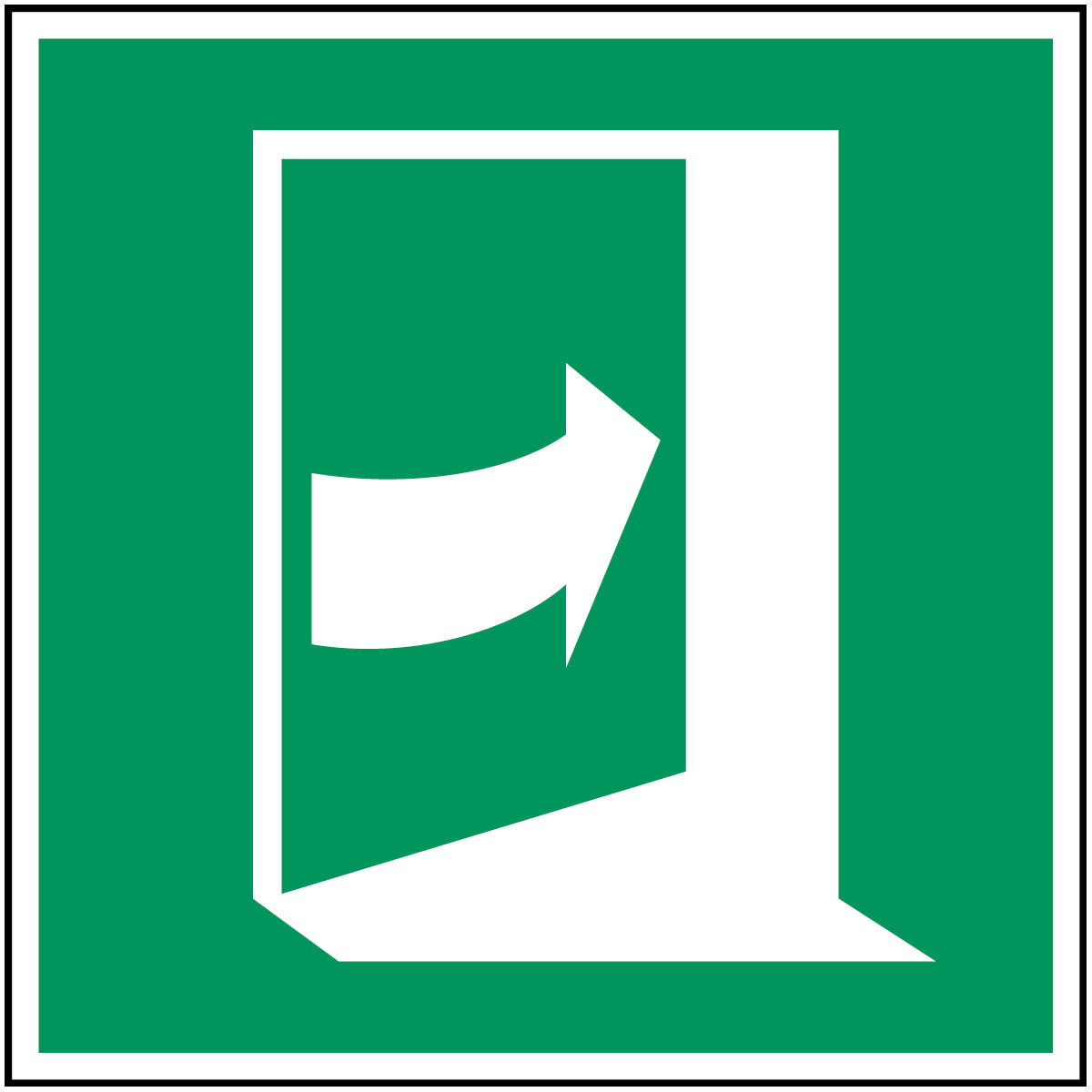 BRADY - Pic E023-100x100-pp-crd/1 - Segnaletica di sicurezza ISO per aprire la porta, spingere lato destro.