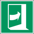BRADY - Pic E023-100x100-pp-crd/1 - Segnaletica di sicurezza ISO per aprire la porta, spingere lato destro.