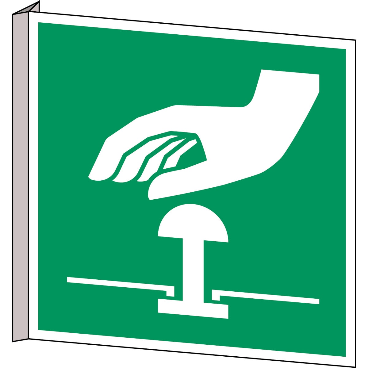 BRADY - Pic E020-203x203 bipvc crd/1 segnale iso 7010 pulsante arresto emergenza.