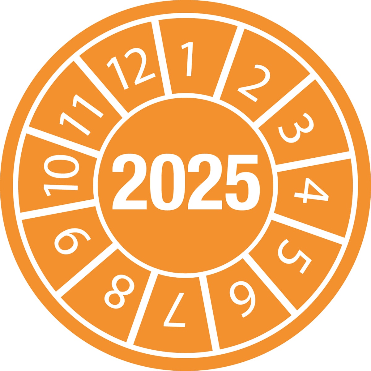 BRADY - Etichetta antimanomissione con data di ispezione Anno 2025 - 40 etichette.