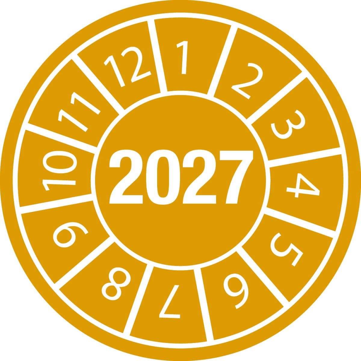 BRADY - Etichetta antimanomissione con data di ispezione anno 2027 - 15 etichetta.