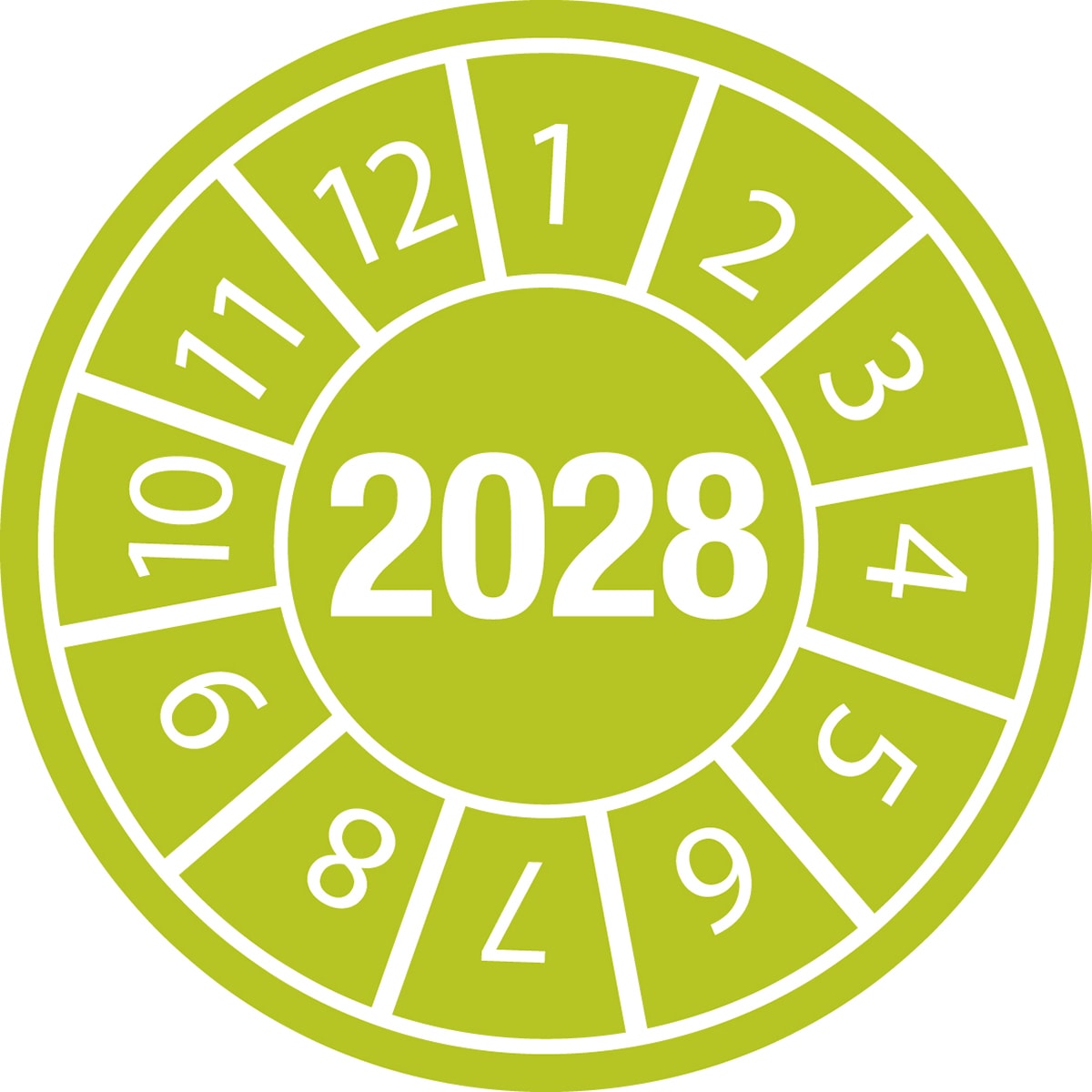 BRADY - Etichetta antimanomissione con data di ispezione anno 2028 - 15 etichetta.
