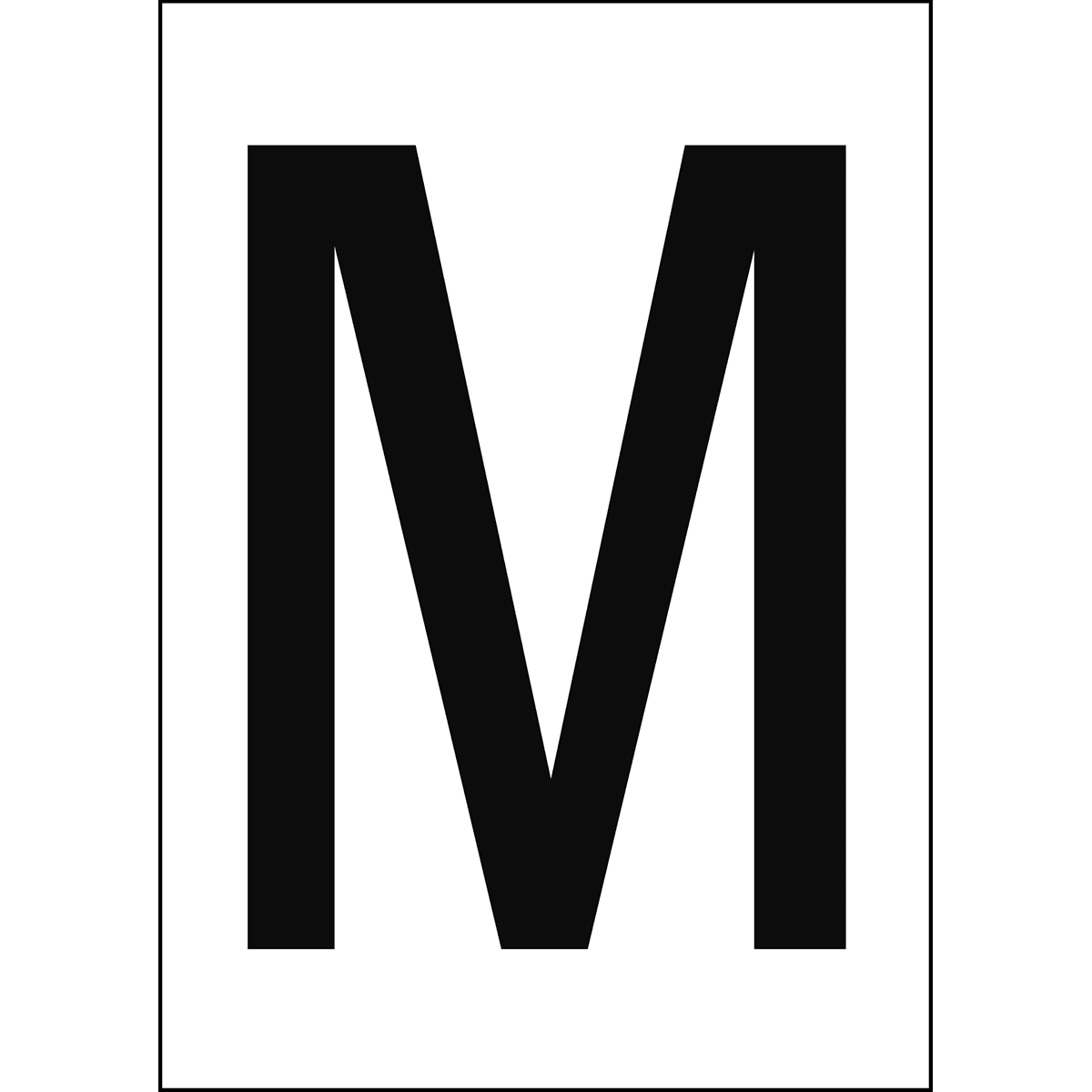 BRADY - NL7541A4WH-M - 1 segnale numeri e lettere in formato DIN A4.