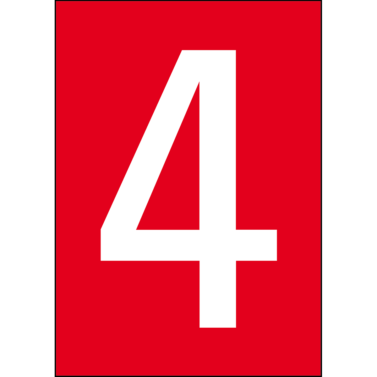 BRADY - NL7541A4RD-4 - 1 segnale numeri e lettere in formato DIN A4.
