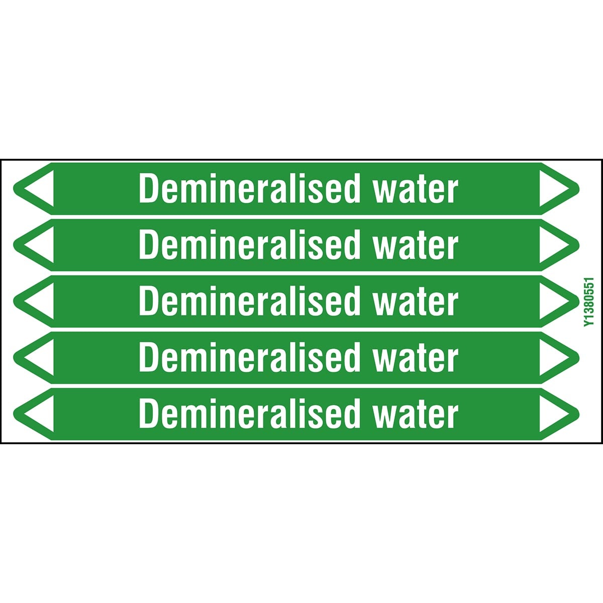 BRADY - Etichetta per marcatura tubi - 5 segnale demineralizzata 150x12 card T1 P03.