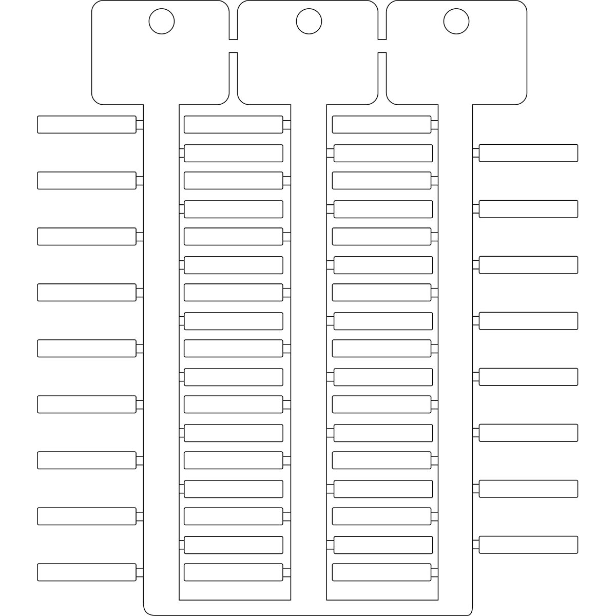 BRADY - Targhetta 4x23mm 3 steli ACS bianco 1020.