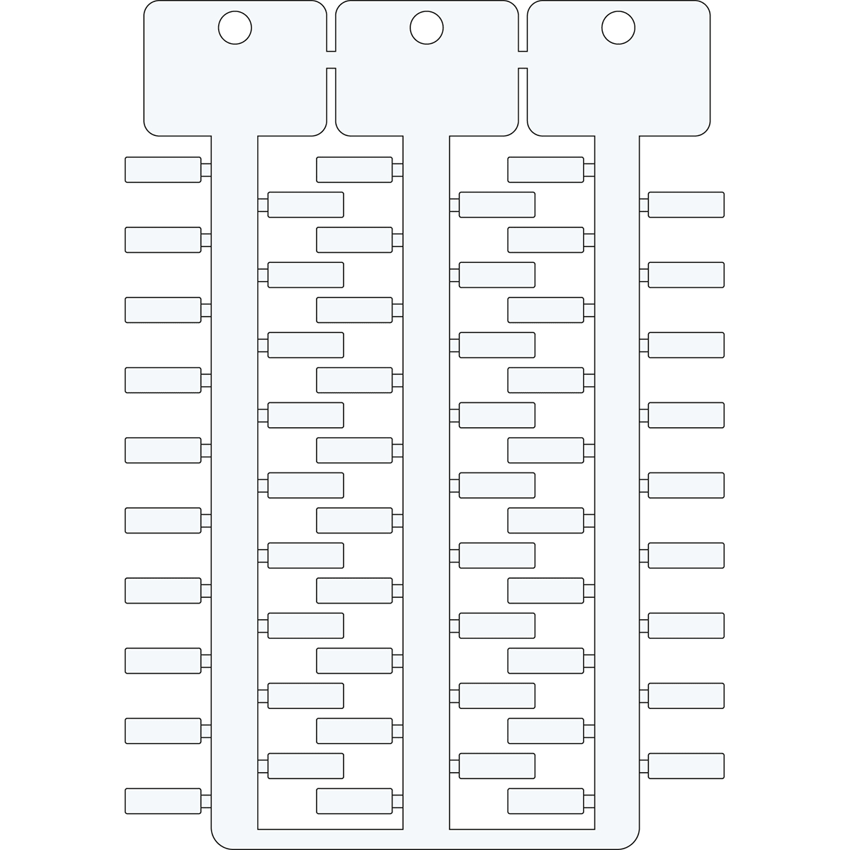 BRADY - Targhetta 4x12mm 3 steli ACS bianco 1026.