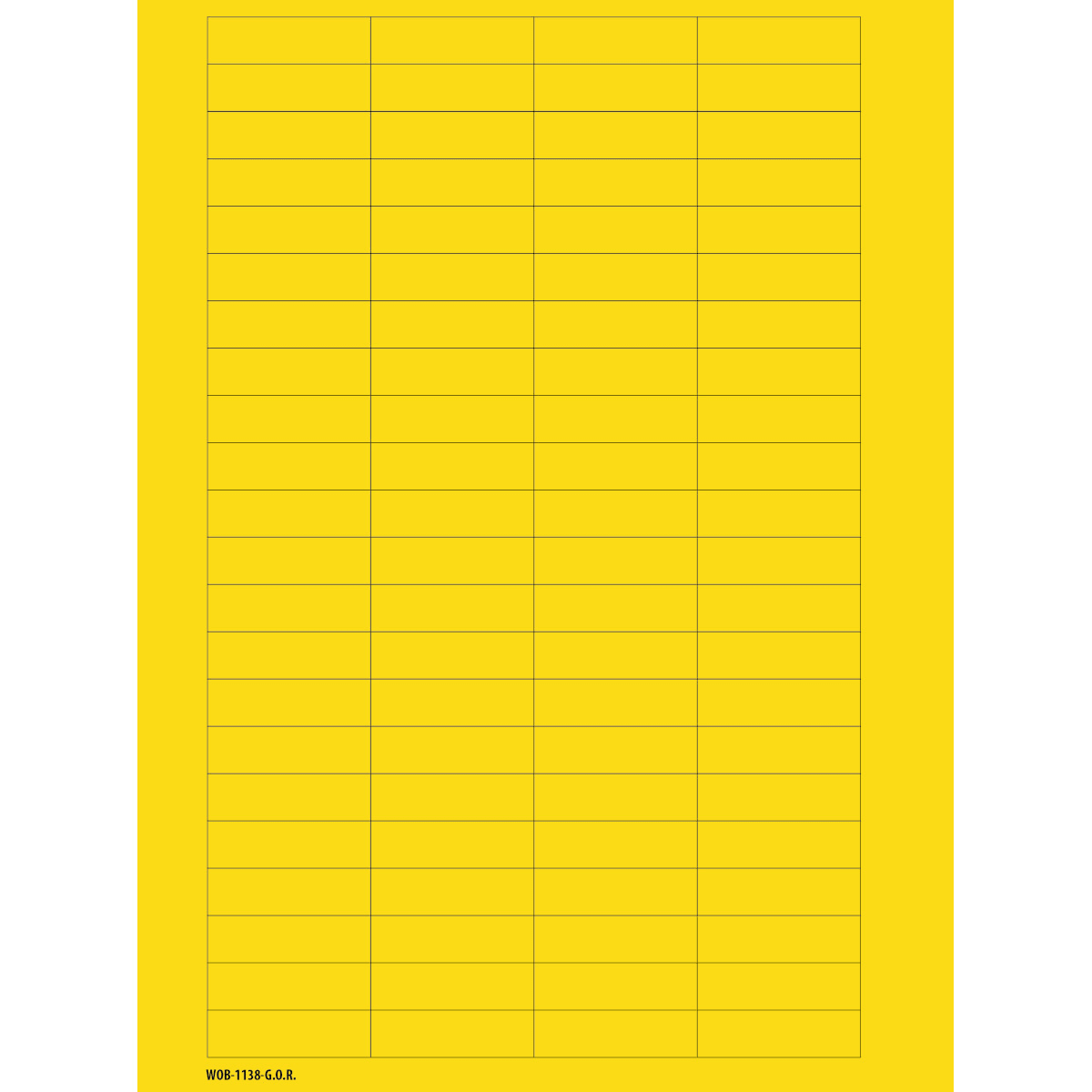 BRADY - Etichette scrivibili vuote in fogli – Giallo senza bordo 101806