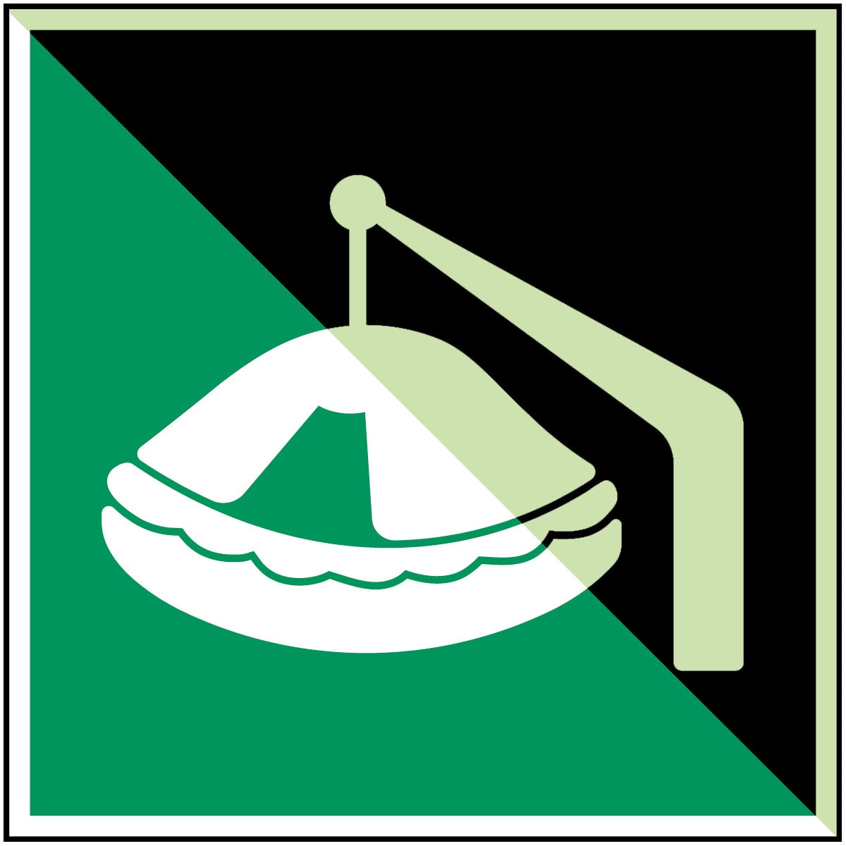 BRADY - Zattera di salvataggio con alaggio Davit – ISO 7010 135032