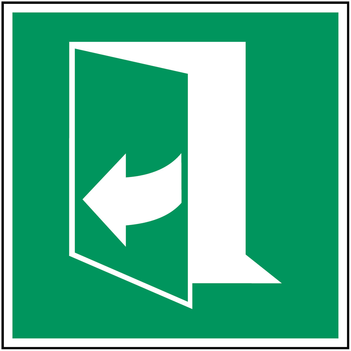 BRADY - Per aprire la porta, tirare lato destro – ISO 7010