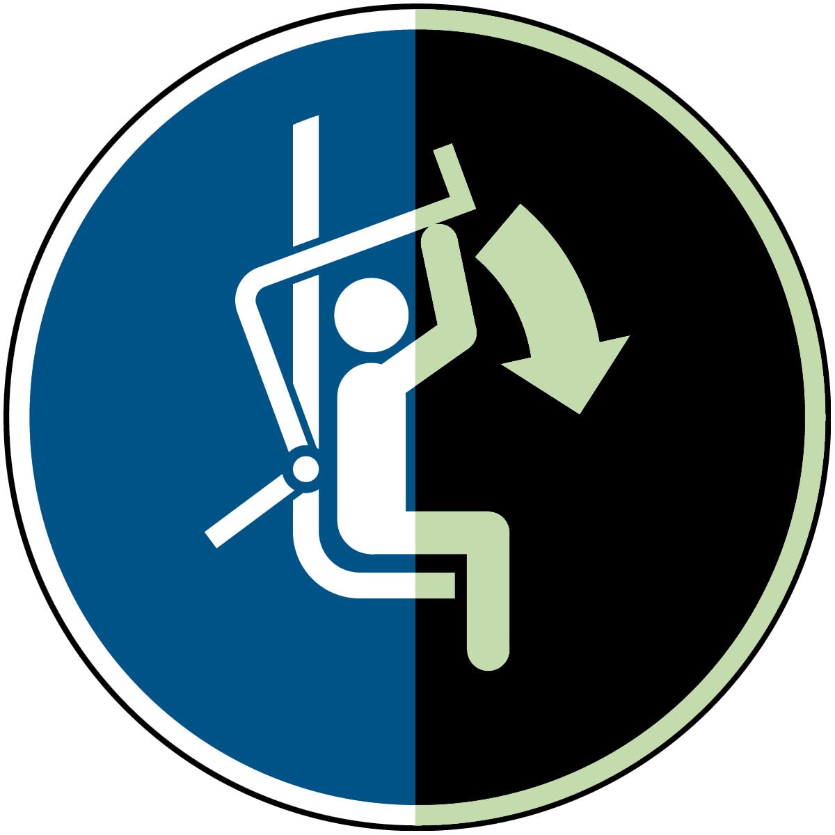 BRADY - Chiudere la sbarra di sicurezza della seggiovia – ISO 7010 135389