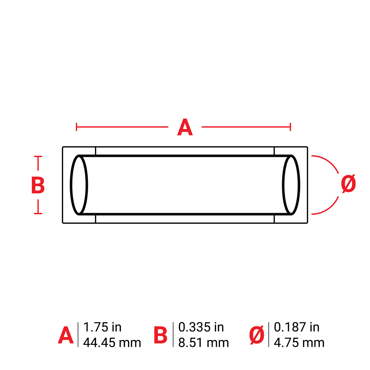 BRADY - Sleeve .187Dia BK 1.75" RL/100