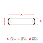 BRADY - Sleeve .187Dia BK 1.75" RL/100