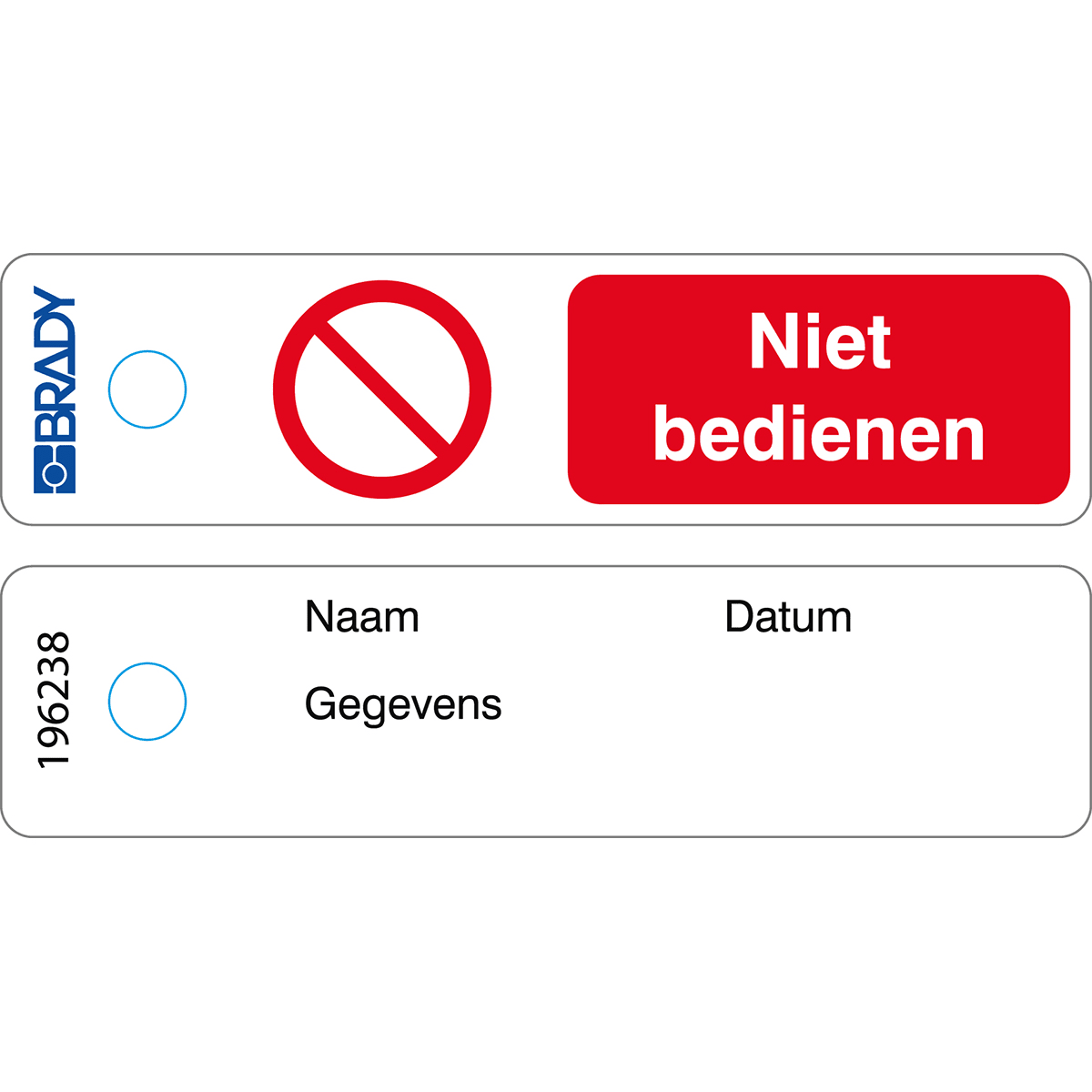 BRADY - Mini-targhetta – Non utilizzare – NL