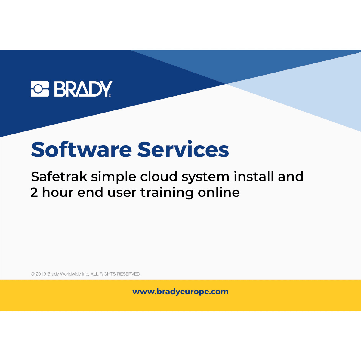 BRADY - Saf inst train ol 1 pezzi.