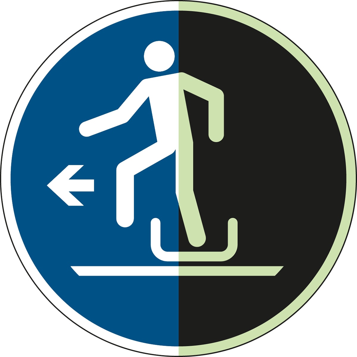 BRADY - Segnaletica di sicurezza ISO – Scendere dalla slitta dalla parte sinistra 197897