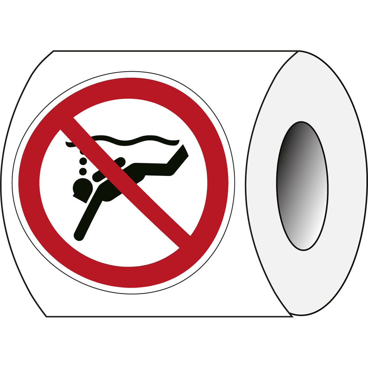 BRADY - Segnaletica di sicurezza ISO – Niente attrezzature subacquee 239223