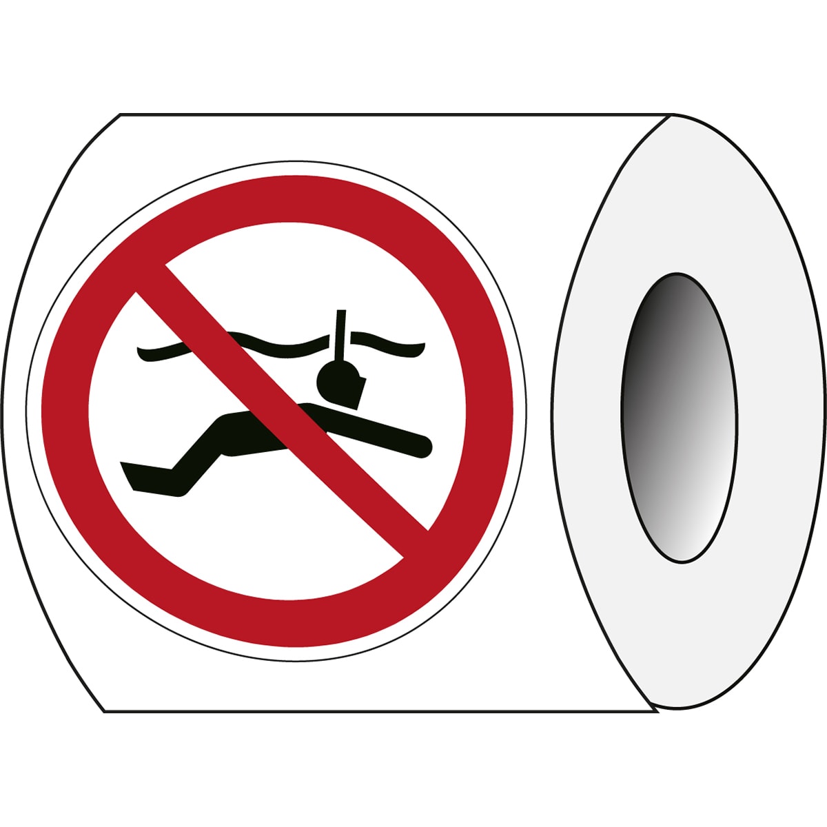 BRADY - Segnaletica di sicurezza ISO – Non nuotare con maschera a boccaglio 239324