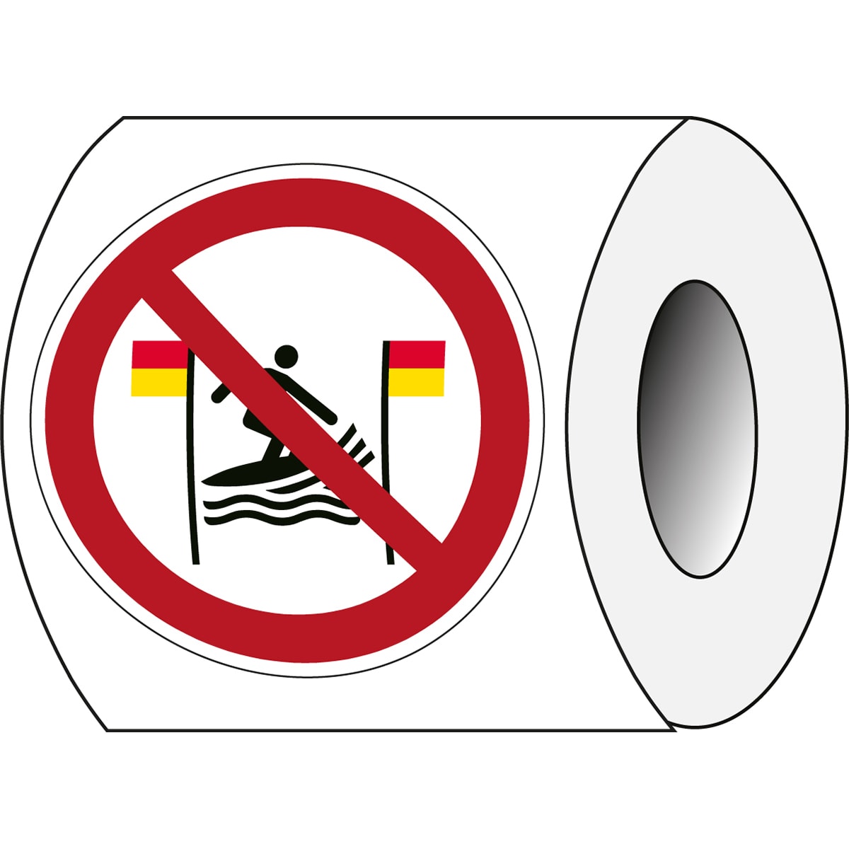 BRADY - Segnaletica di sicurezza ISO – Divieto surf tra le bandiere rosse e gialle 241290