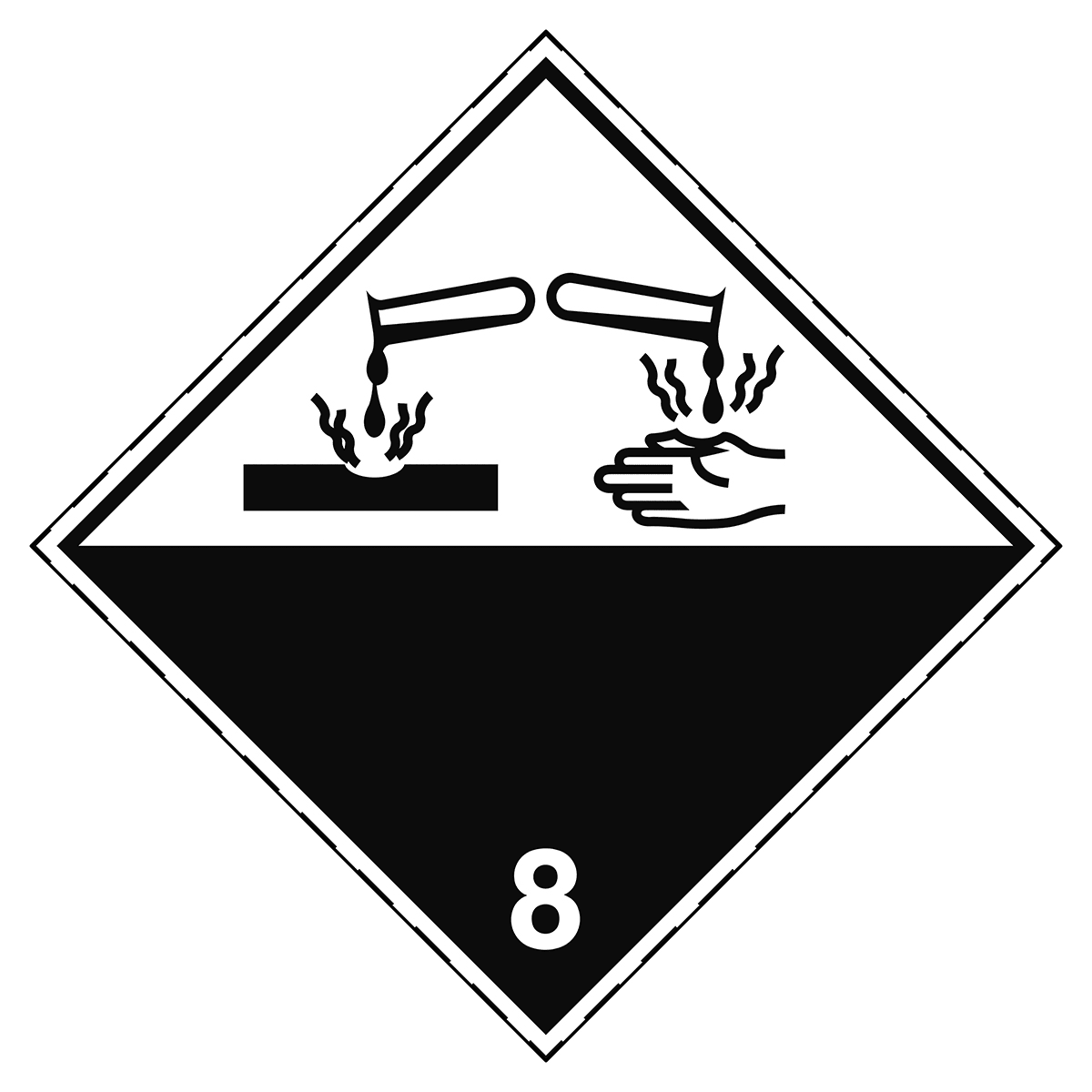BRADY - Segnaletica per trasporti – ADR 8 – Sostanze corrosive