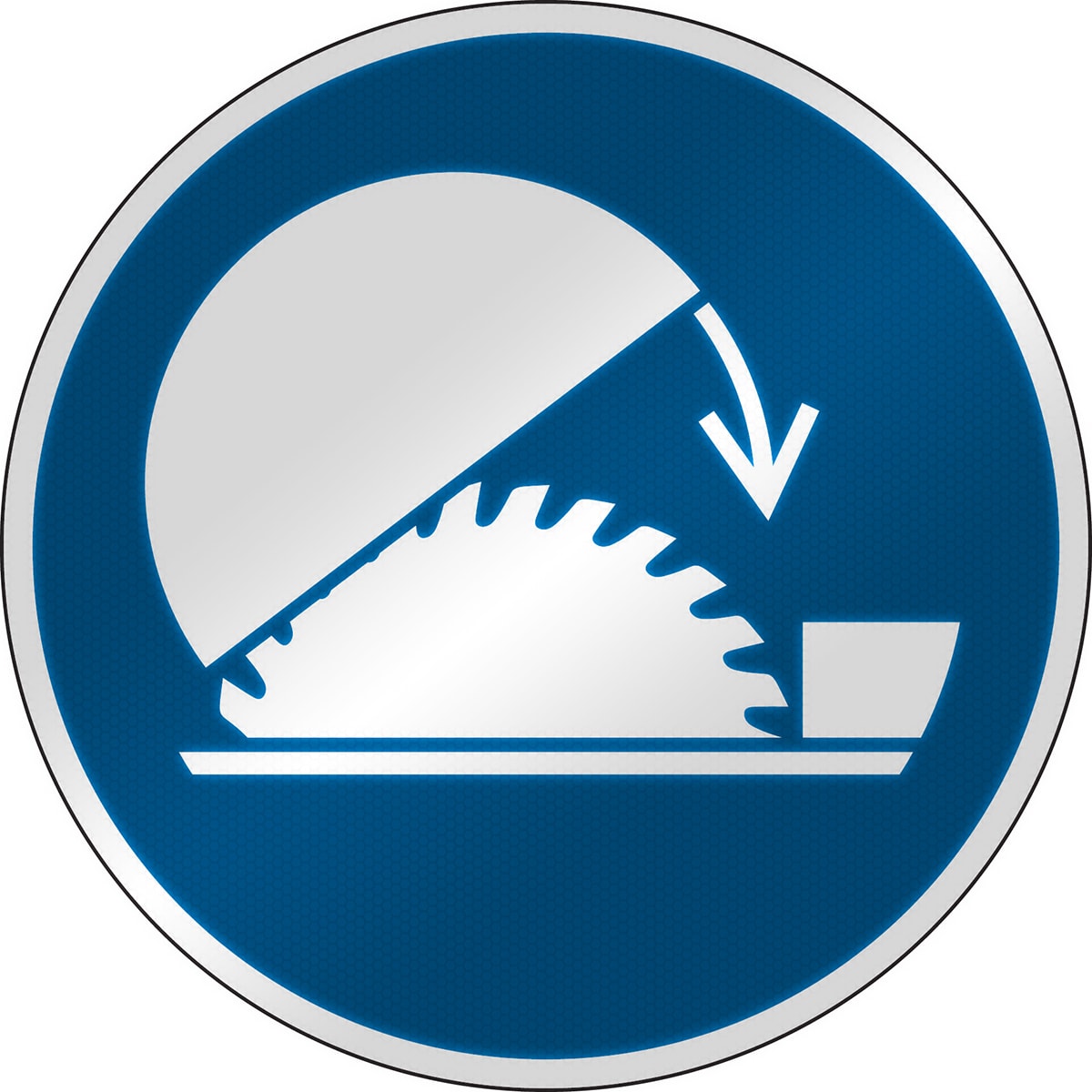 BRADY - Segnaletica di sicurezza ISO Usare la protezione regolabile della sega da tavolo 303198