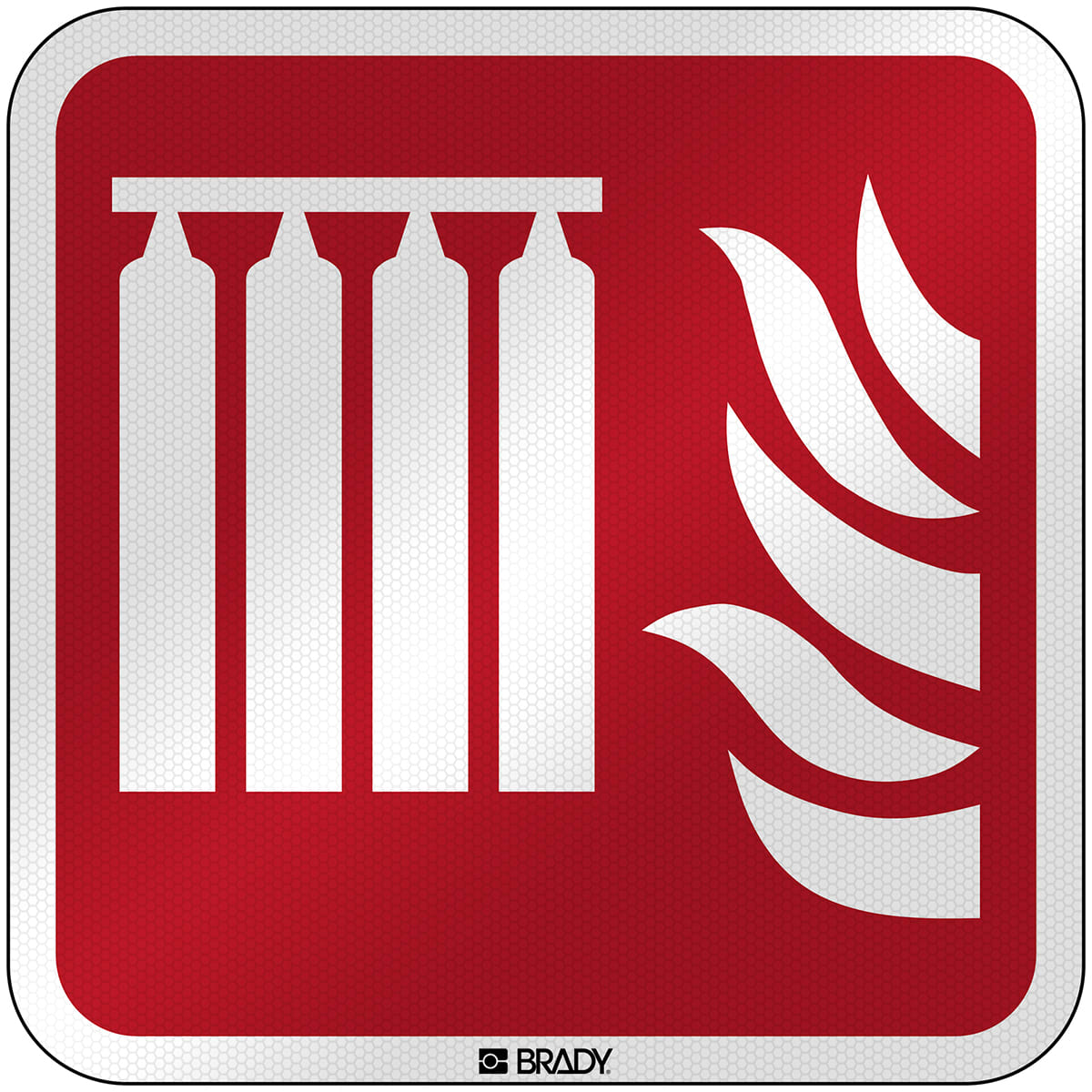 BRADY - Segnaletica di sicurezza ISO – Batteria fissa bombole antincendio 303829