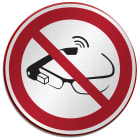 BRADY - Segnaletica di sicurezza ISO – Proibito l’uso degli smart glass 305287