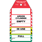 BRADY - Argon Cylinder – Cartellino in 3 parti