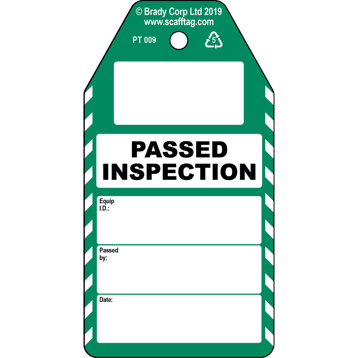 BRADY - Cartellino Passed Inspection 306726