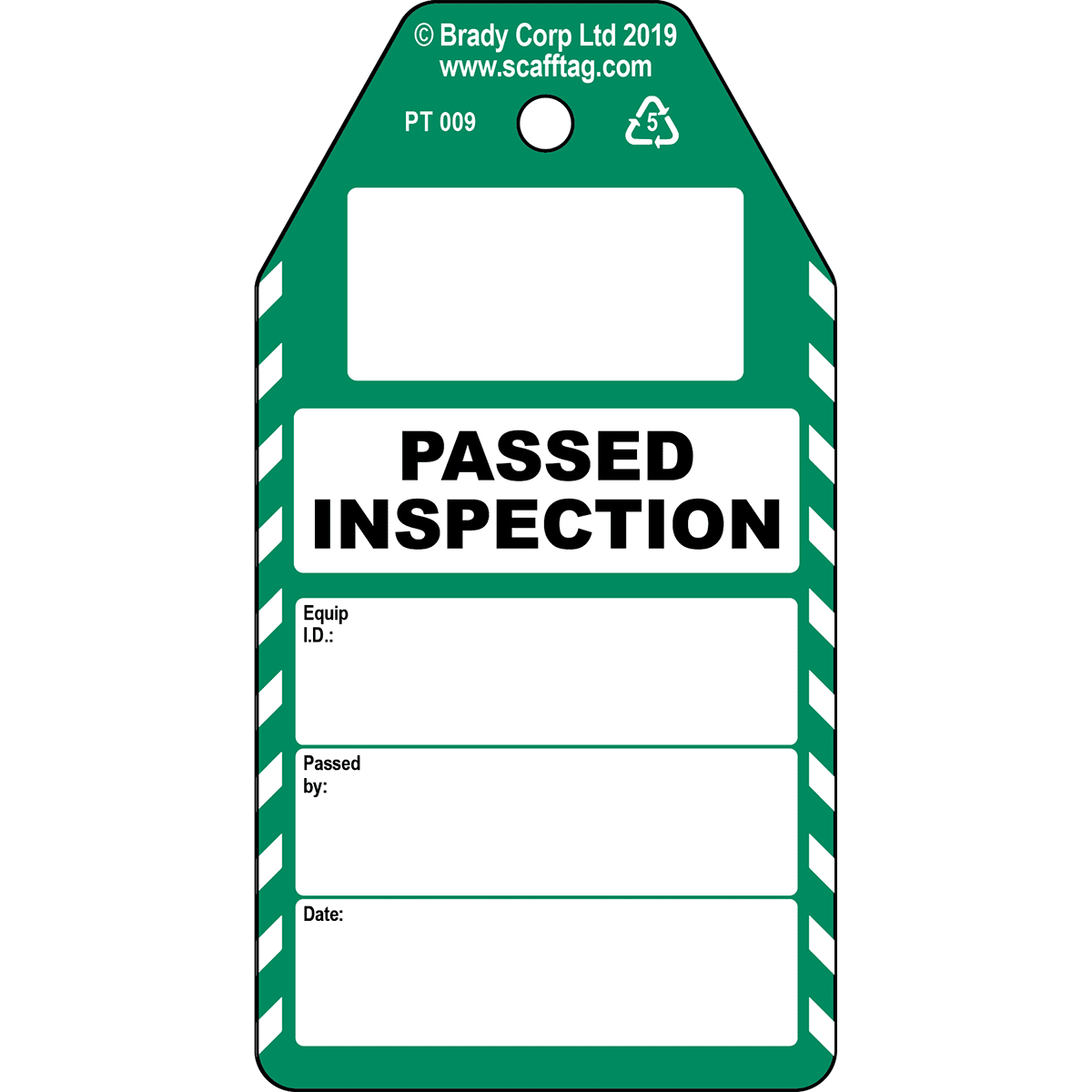 BRADY - Cartellino Passed Inspection