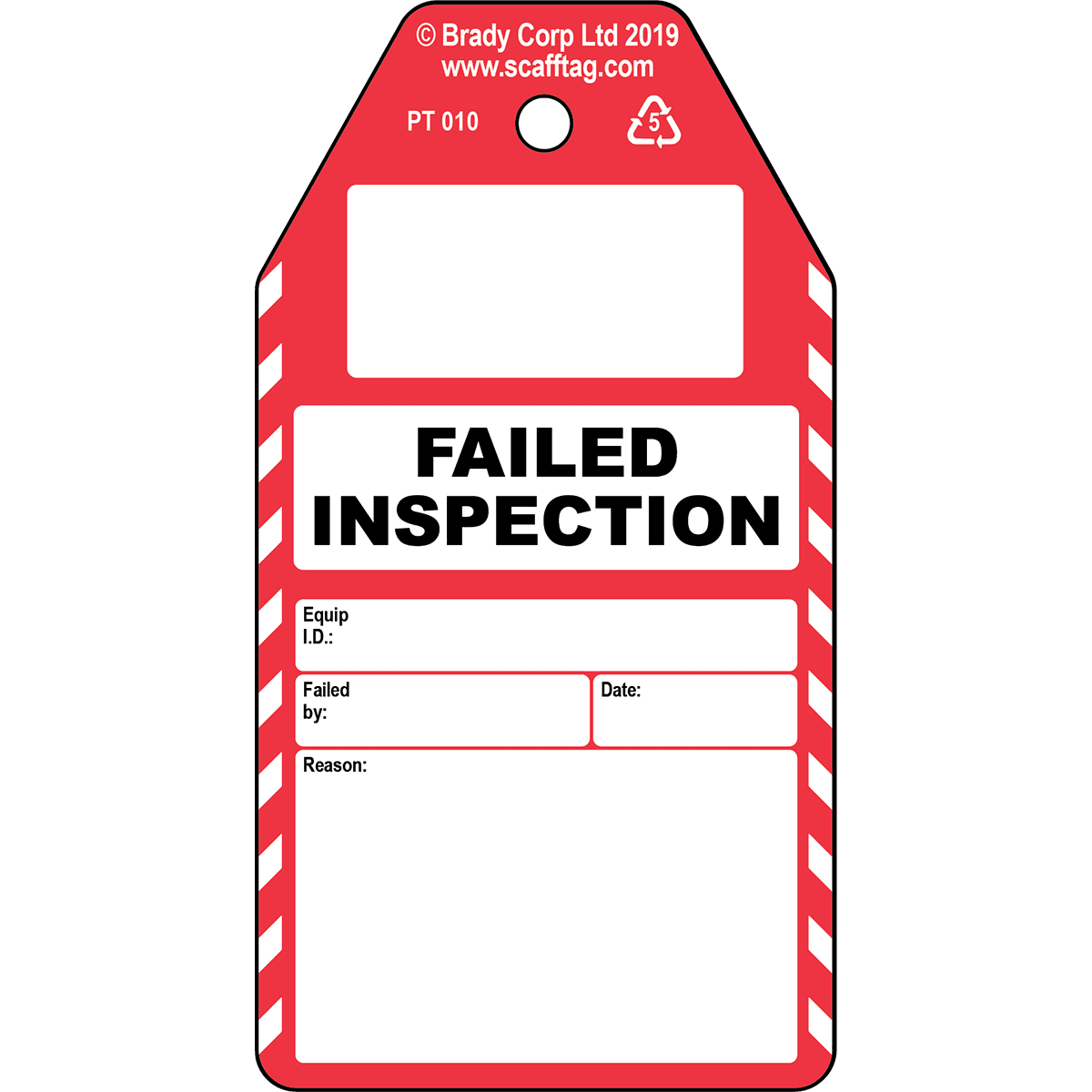BRADY - Cartellino Failed Inspection 306727