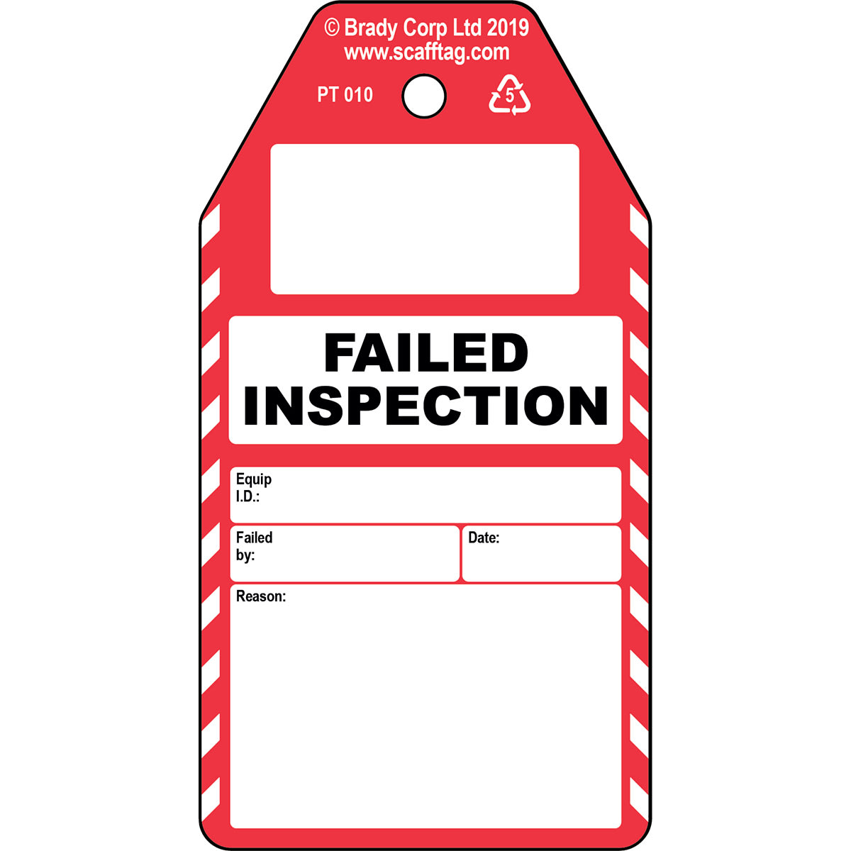 BRADY - Cartellino Failed Inspection 306727