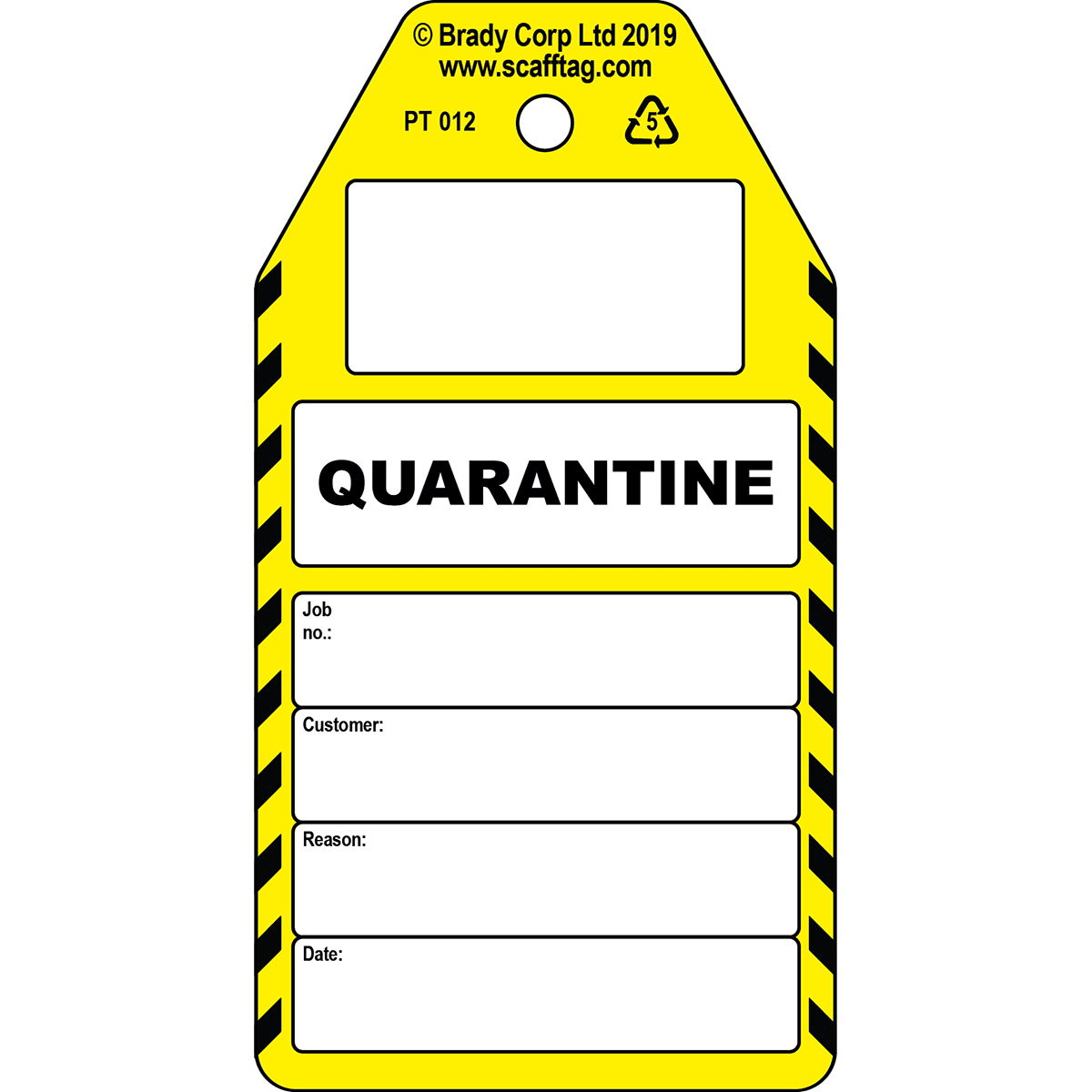 BRADY - Cartellino Quarantine