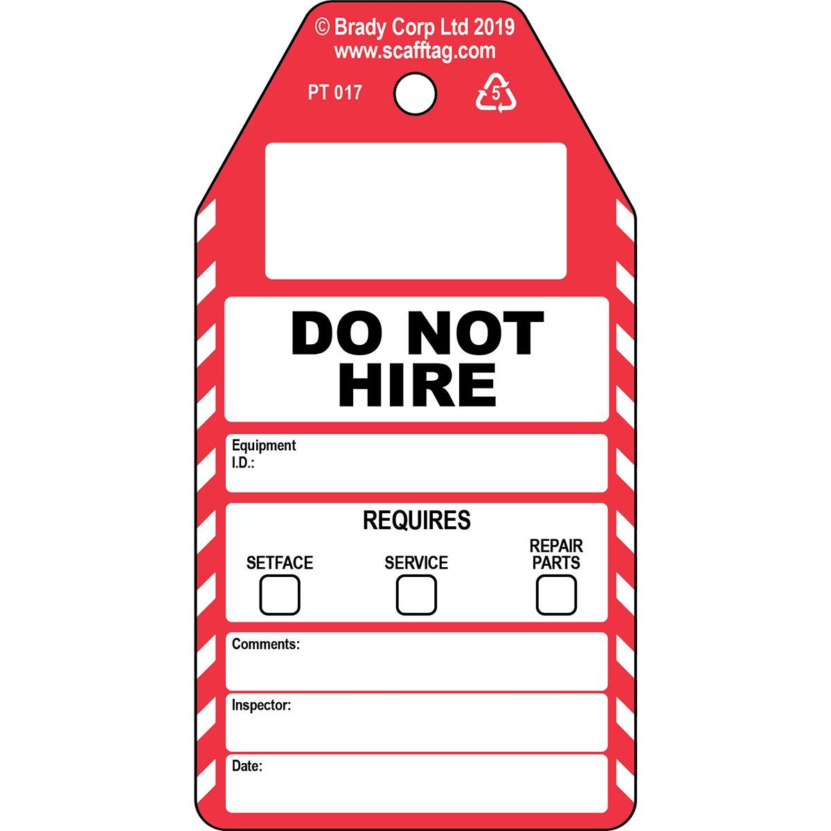 BRADY - Cartellino Do Not Hire