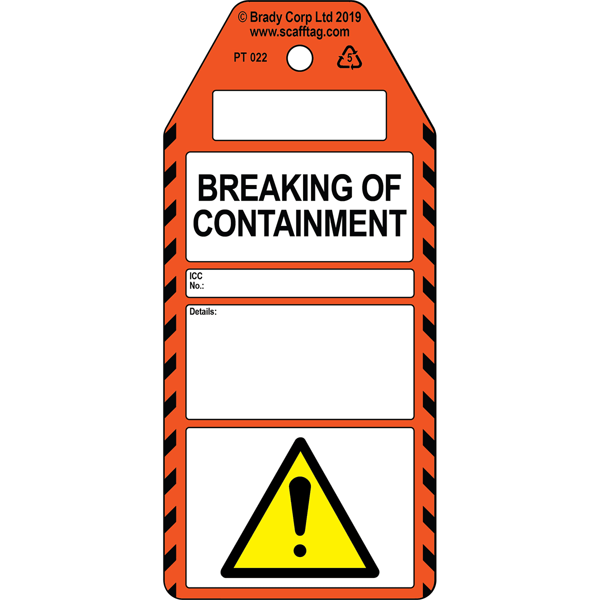 BRADY - Cartellino Breaking of Containment
