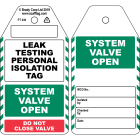 BRADY - Cartellino Leak Testing Personal Isolation/Valve Open 306747