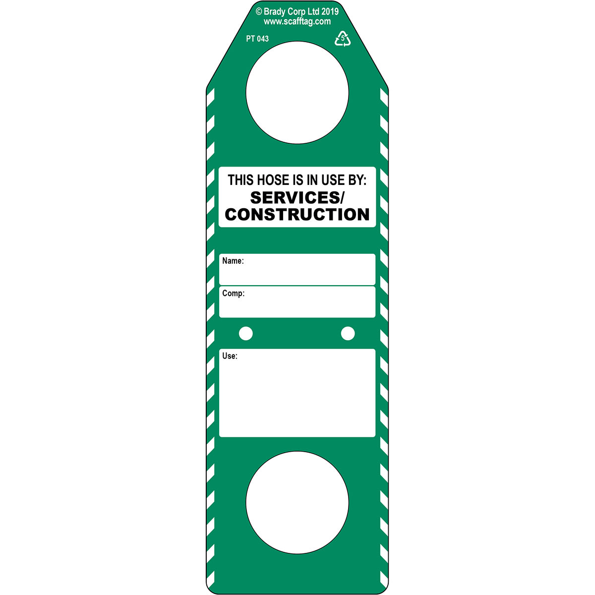 BRADY - Cartellino Hose in use (construction services)