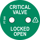 BRADY - Cartellino Critical Valve Locked OPEN