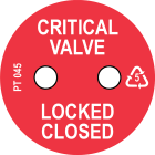 BRADY - Cartellino Critical Valve Locked CLOSED